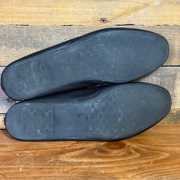 Birdies Starling Leather Loafer Flat Women 12 Black Laser Cut‎ Slip On Shoe - Picture 7 of 10